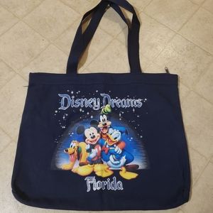 Disney zip up tote bag blue